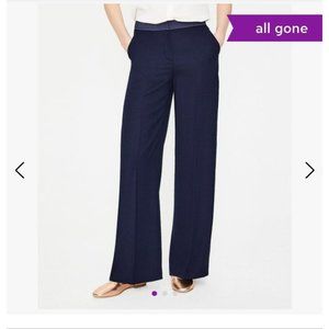 Boden Navy Marlin Crepe Wide Legged Pants